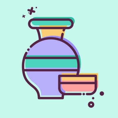 Simge vazoları. Güney Afrika sembolüyle ilgili. MBE tarzı. Basit tasarım çizimi