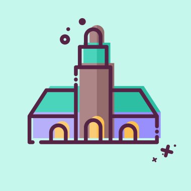 Simge Yeşil Kutu Işık Evi. Güney Afrika sembolüyle ilgili. MBE tarzı. Basit tasarım çizimi