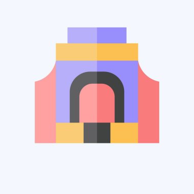 Simge Voor Treeker. Güney Afrika sembolüyle ilgili. Düz stil. Basit tasarım çizimi