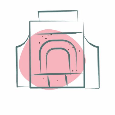 Simge Voor Treeker. Güney Afrika sembolüyle ilgili. Renkli Leke Biçimi. Basit tasarım çizimi