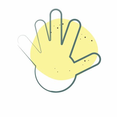 Simge El. Güney Afrika sembolüyle ilgili. Renkli Leke Biçimi. Basit tasarım çizimi