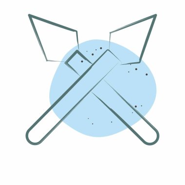 Simge Dansı. Güney Afrika sembolüyle ilgili. Renkli Leke Biçimi. Basit tasarım çizimi