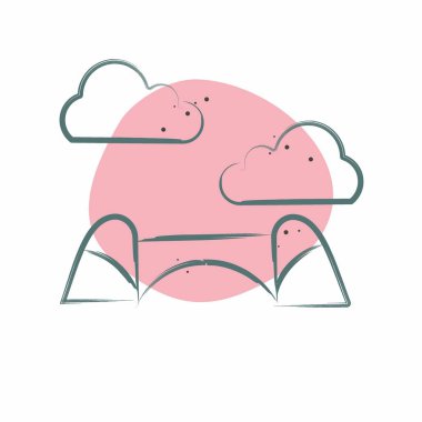 Simge Bloktrans Köprüsü. Güney Afrika sembolüyle ilgili. Renkli Leke Biçimi. Basit tasarım çizimi