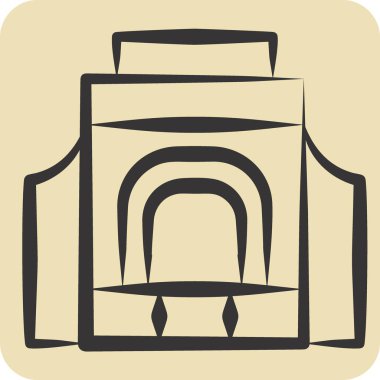 Simge Voor Treeker. Güney Afrika sembolüyle ilgili. El çizimi tarzı. Basit tasarım çizimi