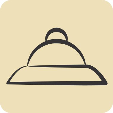 Simge Şapka. Güney Afrika sembolüyle ilgili. El çizimi tarzı. Basit tasarım çizimi