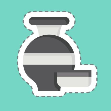 Etiket kesme vazoları. Güney Afrika sembolüyle ilgili. Basit tasarım çizimi