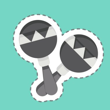 Etiket çizgisi Mracas 'ı kesti. Güney Afrika sembolüyle ilgili. Basit tasarım çizimi