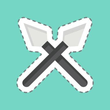 Çıkartma çizgisi kesilmiş. Dans et. Güney Afrika sembolüyle ilgili. Basit tasarım çizimi