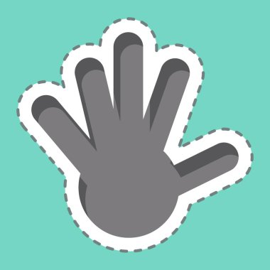 Etiket çizgisi El 'i kesti. Güney Afrika sembolüyle ilgili. Basit tasarım çizimi