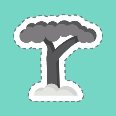 Çıkartma çizgisi Baobab 'ı kesti. Güney Afrika sembolüyle ilgili. Basit tasarım çizimi
