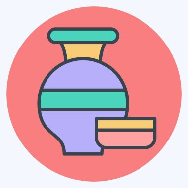 Simge vazoları. Güney Afrika sembolüyle ilgili. renk arkadaşı stili. Basit tasarım çizimi