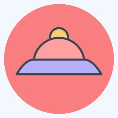 Simge Şapka. Güney Afrika sembolüyle ilgili. renk arkadaşı stili. Basit tasarım çizimi