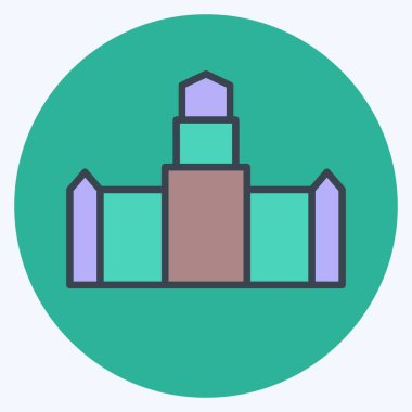 İkon Burun Kasabası. Güney Afrika sembolüyle ilgili. renk arkadaşı stili. Basit tasarım çizimi