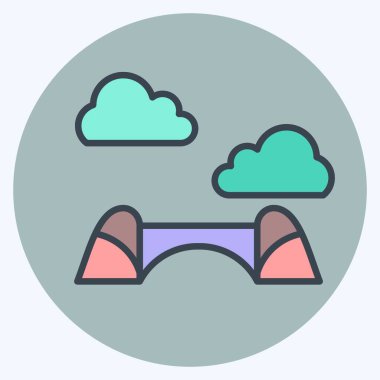 Simge Bloktrans Köprüsü. Güney Afrika sembolüyle ilgili. renk arkadaşı stili. Basit tasarım çizimi