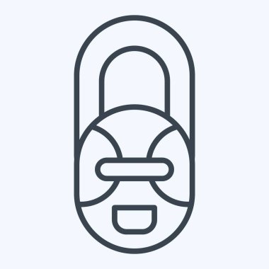 Icon Afrika Maskesi. Güney Afrika sembolüyle ilgili. Sıra tarzı. Basit tasarım çizimi