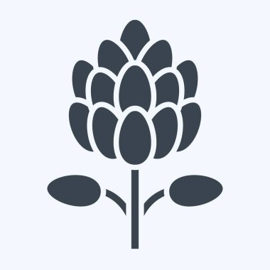 Simge Kralı Protea. Güney Afrika sembolüyle ilgili. Kabartma tarzı. Basit tasarım çizimi