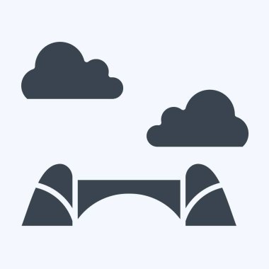 Simge Bloktrans Köprüsü. Güney Afrika sembolüyle ilgili. Kabartma tarzı. Basit tasarım çizimi