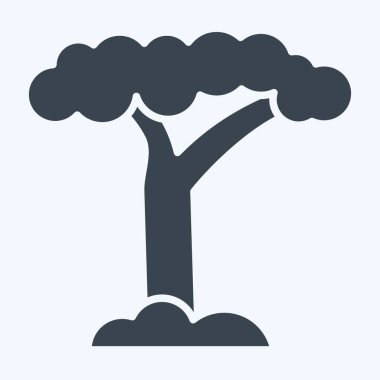 İkon Baobab. Güney Afrika sembolüyle ilgili. Kabartma tarzı. Basit tasarım çizimi