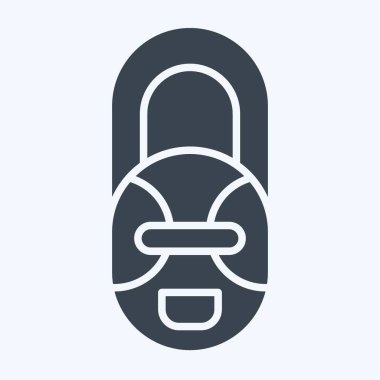 Icon Afrika Maskesi. Güney Afrika sembolüyle ilgili. Kabartma tarzı. Basit tasarım çizimi