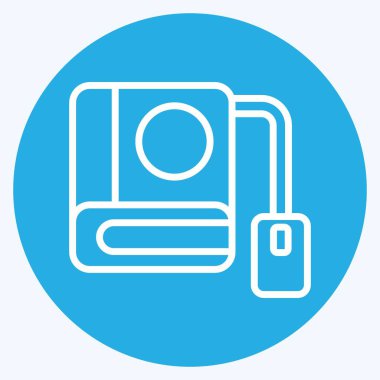 Simge çevrimiçi Satın Alma Kitabı. Öğrenme sembolüyle ilgili. Mavi gözlü. Basit tasarım çizimi