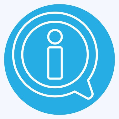 Simge Bilgi Sinyali. Öğrenme sembolüyle ilgili. Mavi gözlü. Basit tasarım çizimi