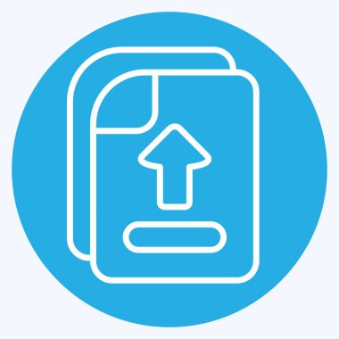 Simge Dosyası Yükle. Öğrenme sembolüyle ilgili. Mavi gözlü. Basit tasarım çizimi