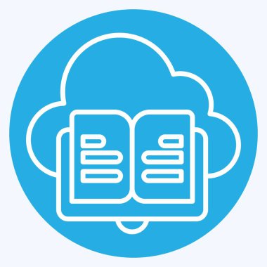 Simge Bulut Kitabı. Öğrenme sembolüyle ilgili. Mavi gözlü. Basit tasarım çizimi