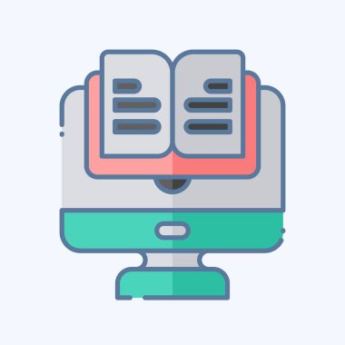 Simge Çevrimiçi Kitap. Öğrenme sembolüyle ilgili. Karalama stili. Basit tasarım çizimi