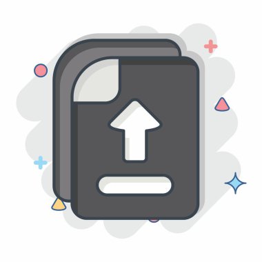 Simge Dosyası Yükle. Öğrenme sembolüyle ilgili. Çizgi roman. Basit tasarım çizimi