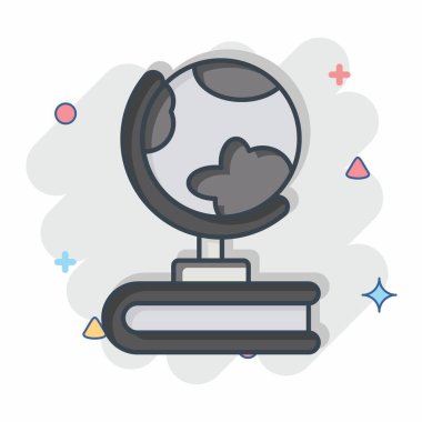 Icon Global Eğitim 2, Öğrenme Sembolü ile ilgili. Çizgi roman. Basit tasarım çizimi