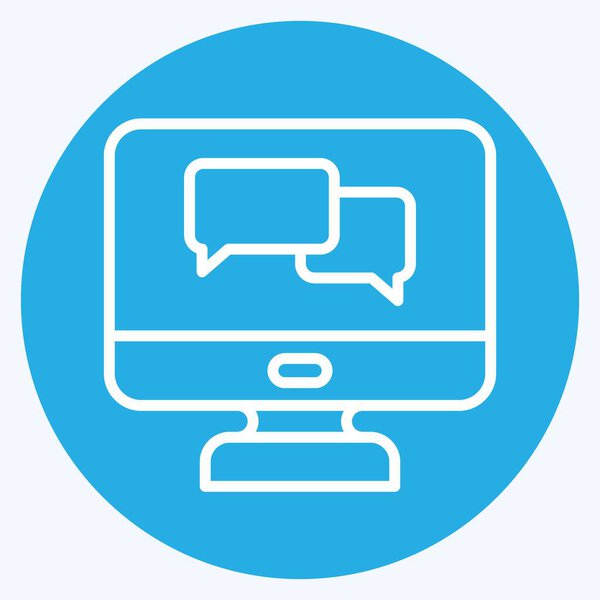 Icon Language Tutorial. related to Learning symbol. blue eyes style. simple design illustration