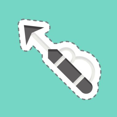 Çıkartma çizgisi zıpkını kesti. Dalış sembolüyle ilgili. Basit tasarım çizimi