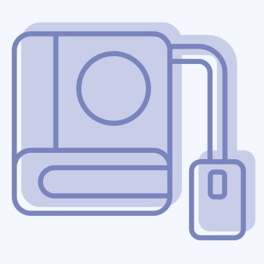 Simge çevrimiçi Satın Alma Kitabı. Öğrenme sembolüyle ilgili. İki ton stili. Basit tasarım çizimi