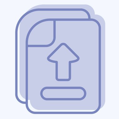 Simge Dosyası Yükle. Öğrenme sembolüyle ilgili. İki ton stili. Basit tasarım çizimi