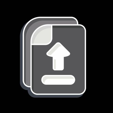 Simge Dosyası Yükle. Öğrenme sembolüyle ilgili. Parlak bir stil. Basit tasarım çizimi