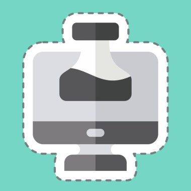 Çıkartma çizgisi kimya dersini kesti. Öğrenme sembolüyle ilgili. Basit tasarım çizimi