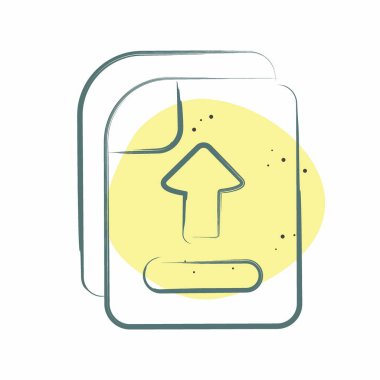 Simge Dosyası Yükle. Öğrenme sembolüyle ilgili. Renkli Leke Biçimi. Basit tasarım çizimi