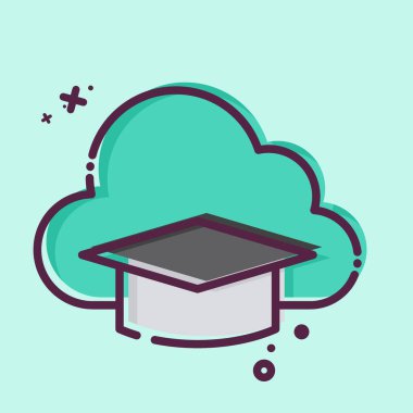 Simge Bulut Eğitimi. Öğrenme sembolüyle ilgili. MBE tarzı. Basit tasarım çizimi