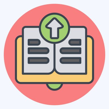 Simge Yükleme Kitabı. Öğrenme sembolüyle ilgili. renk arkadaşı stili. Basit tasarım çizimi