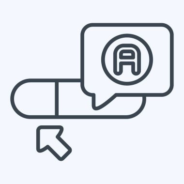 Simge Arama Çubuğu. Öğrenme sembolüyle ilgili. Sıra tarzı. Basit tasarım çizimi