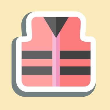 Çıkartma Yeleği. Buz pateni sembolüyle ilgili. Basit tasarım çizimi