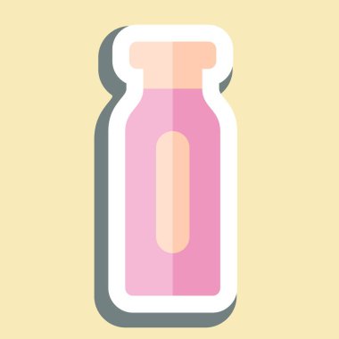 Sticker Spor Şişesi. Buz pateni sembolüyle ilgili. Basit tasarım çizimi