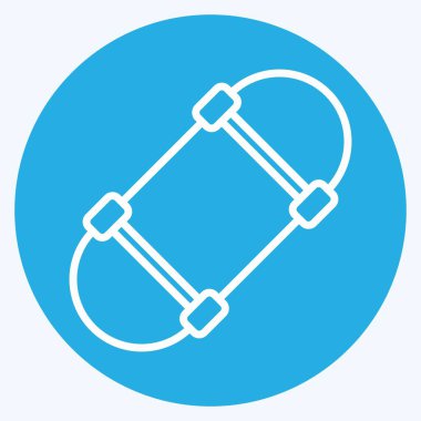 Simge kaykayı. Buz pateni sembolüyle ilgili. Mavi gözlü. Basit tasarım çizimi