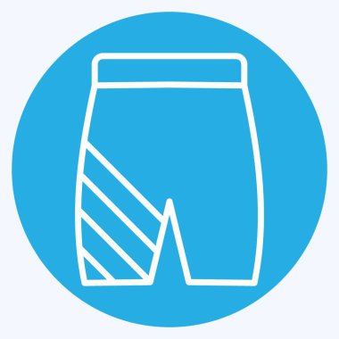 Simge Kısa. Buz pateni sembolüyle ilgili. Mavi gözlü. Basit tasarım çizimi