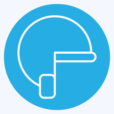 Simge Miğferi. Buz pateni sembolüyle ilgili. Mavi gözlü. Basit tasarım çizimi