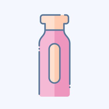 Simge Spor Şişesi. Buz pateni sembolüyle ilgili. Karalama stili. Basit tasarım çizimi