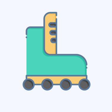 Simge Pateni. Buz pateni sembolüyle ilgili. Karalama stili. Basit tasarım çizimi