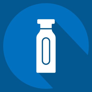 Simge Spor Şişesi. Buz pateni sembolüyle ilgili. Uzun gölge tarzı. Basit tasarım çizimi