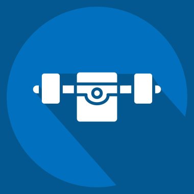 Simge Pateni Traktörü. Buz pateni sembolüyle ilgili. Uzun gölge tarzı. Basit tasarım çizimi