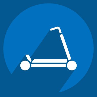 İkon Tekme Scooter. Buz pateni sembolüyle ilgili. Karalama stili. Basit tasarım çizimi